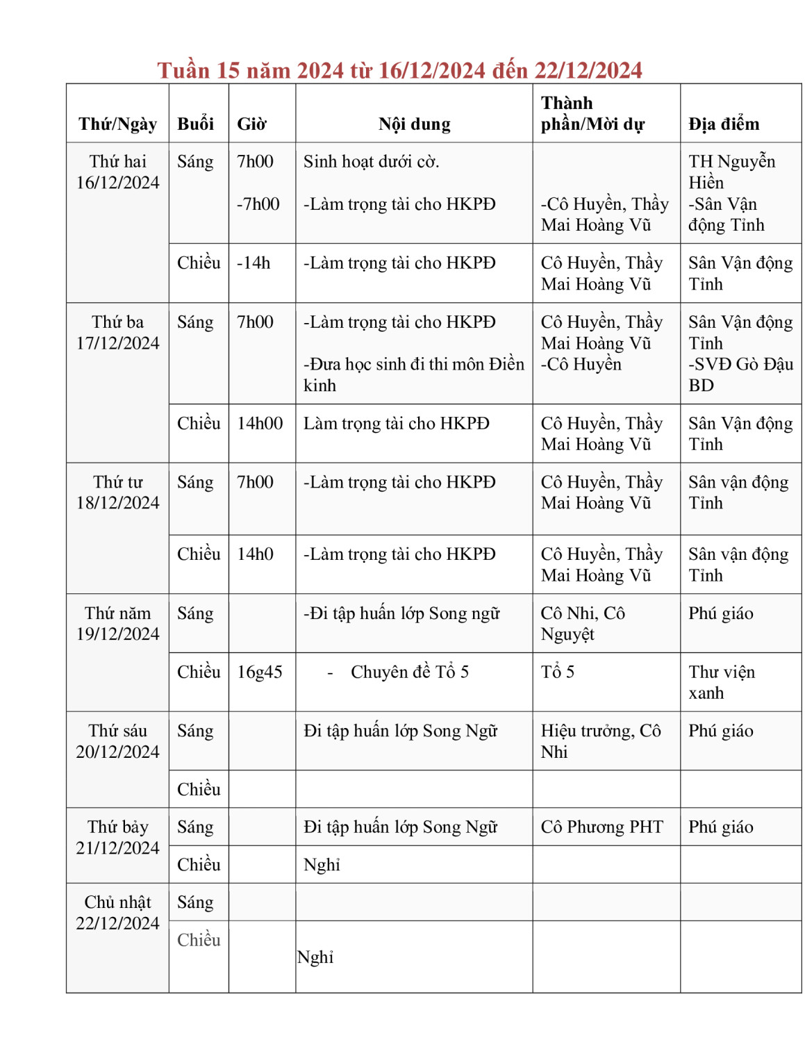 Năm học 2024 - 2025