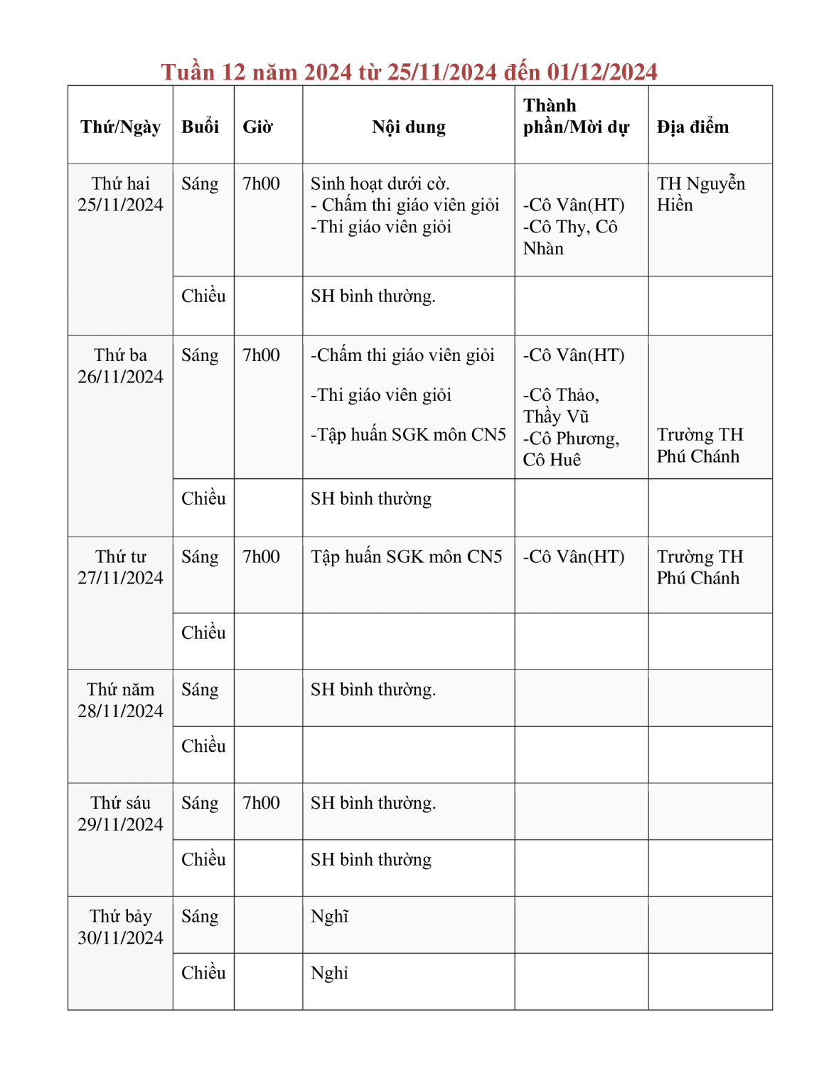 Năm học 2024 - 2025